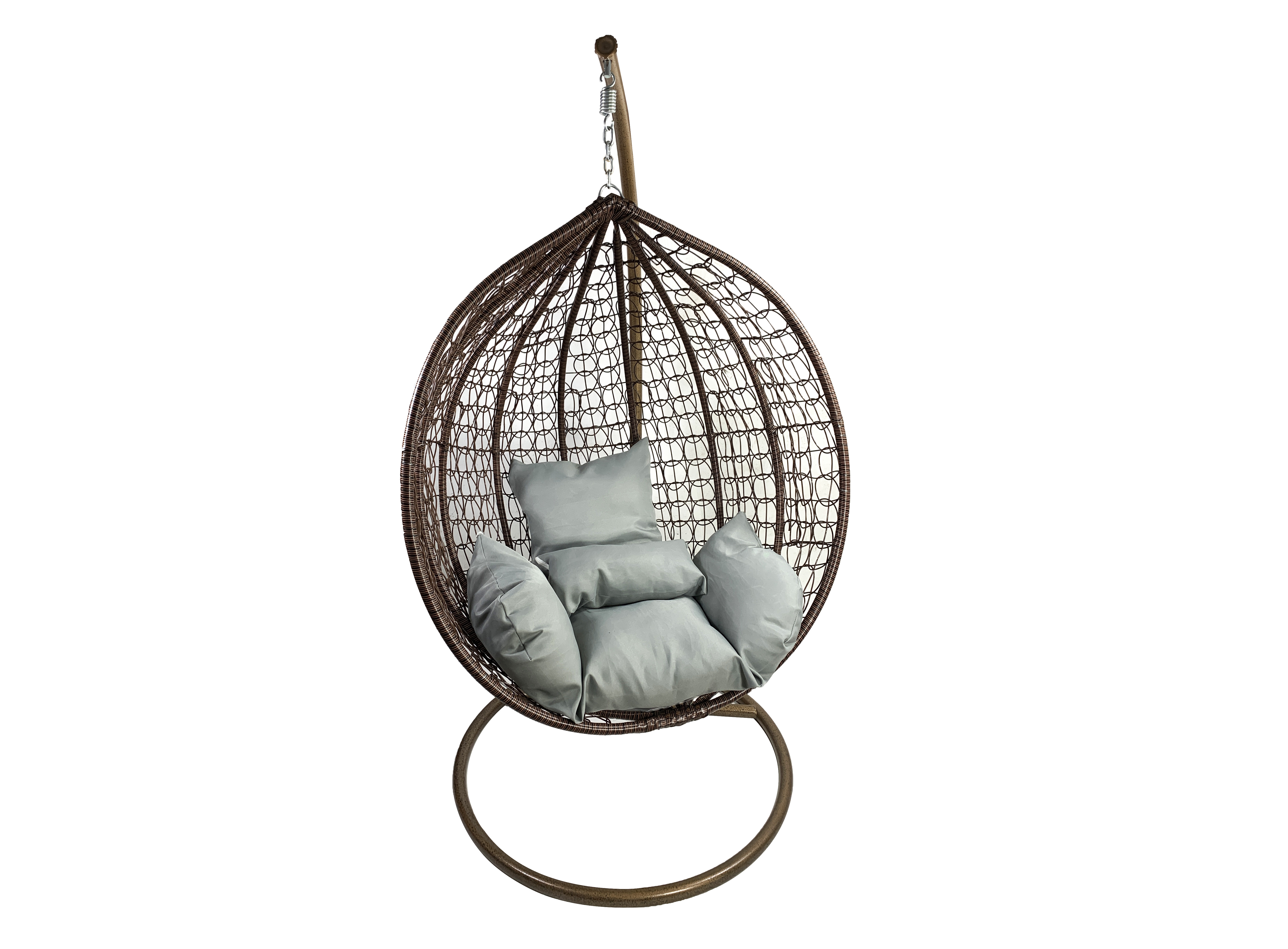 Rattan Hitree Hanging chair with round frame  egg garden rattan swing chair  patio wicker tear drop foldable swing chair