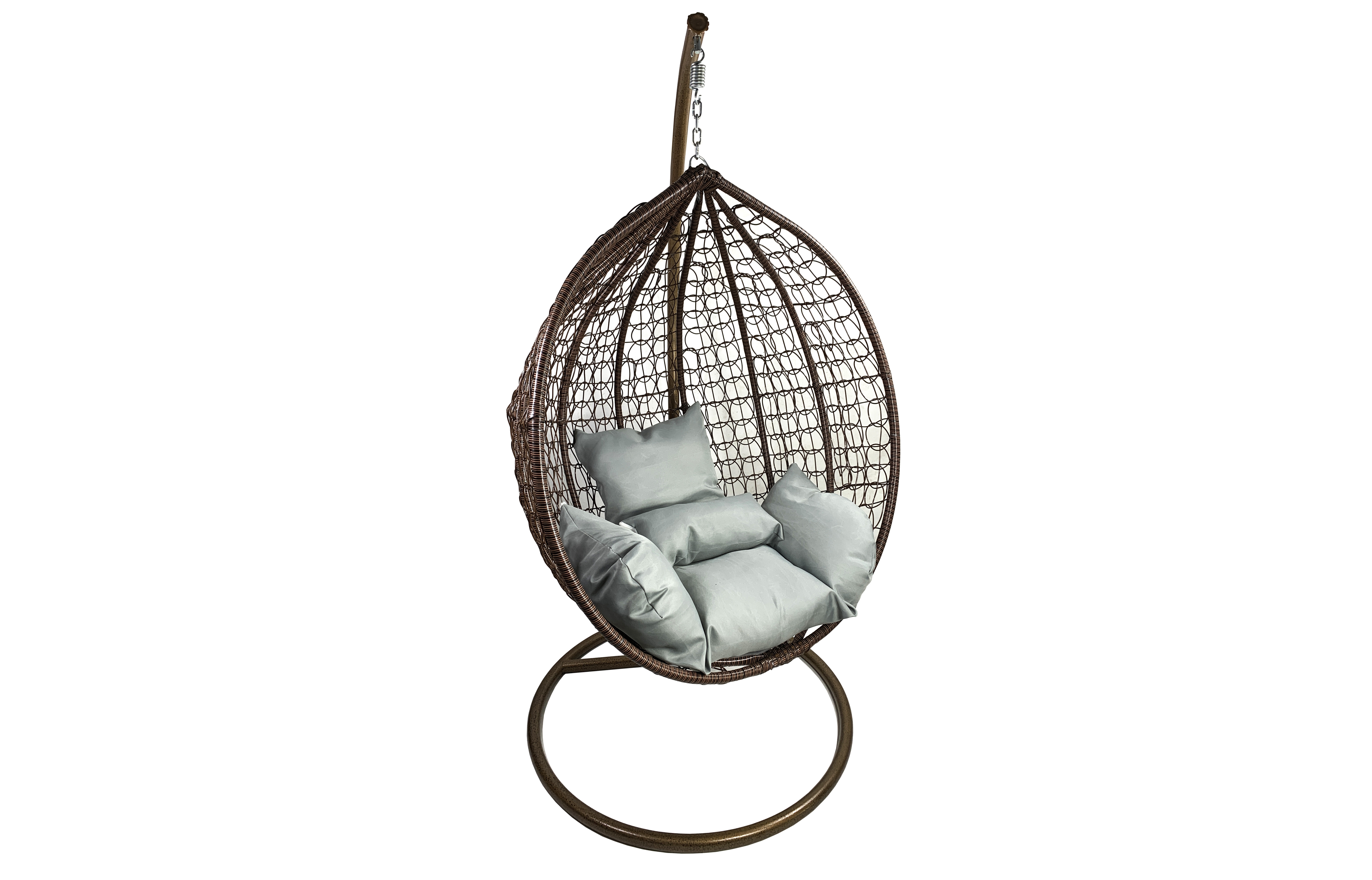 Rattan Hitree Hanging chair with round frame  egg garden rattan swing chair  patio wicker tear drop foldable swing chair