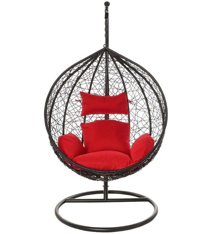 Rattan Hitree Hanging chair with round frame  egg garden rattan swing chair  patio wicker tear drop foldable swing chair