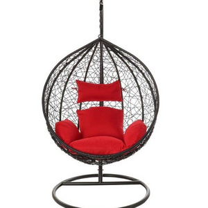 Rattan Hitree Hanging chair with round frame  egg garden rattan swing chair  patio wicker tear drop foldable swing chair