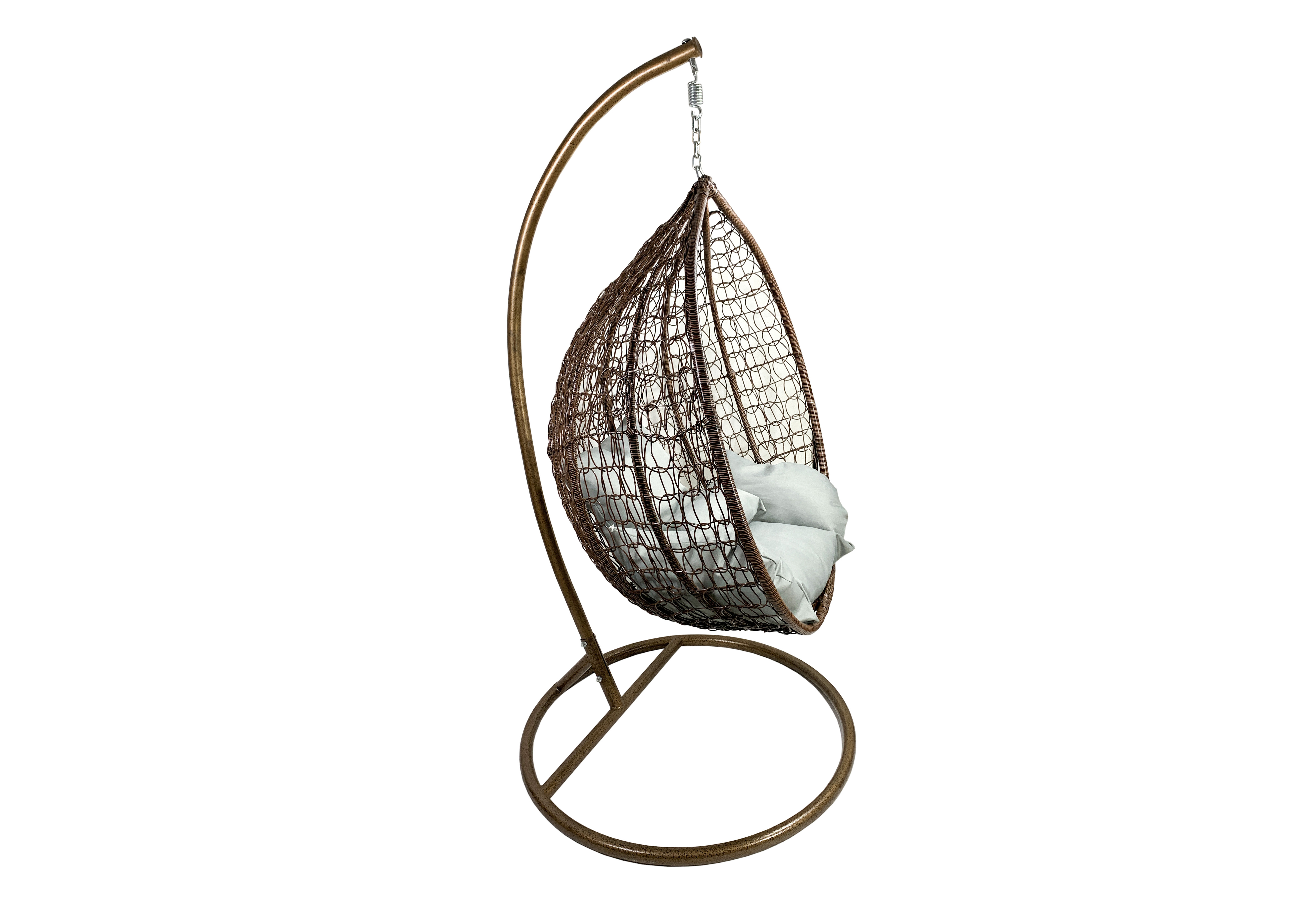 Rattan Hitree Hanging chair with round frame  egg garden rattan swing chair  patio wicker tear drop foldable swing chair