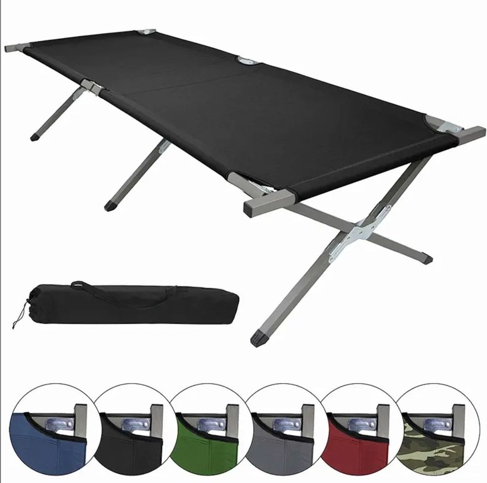 Quality Hitree popular heavy duty large  camping cots outdoor folding bed  portable foldable sleeping stretchers camping  bed