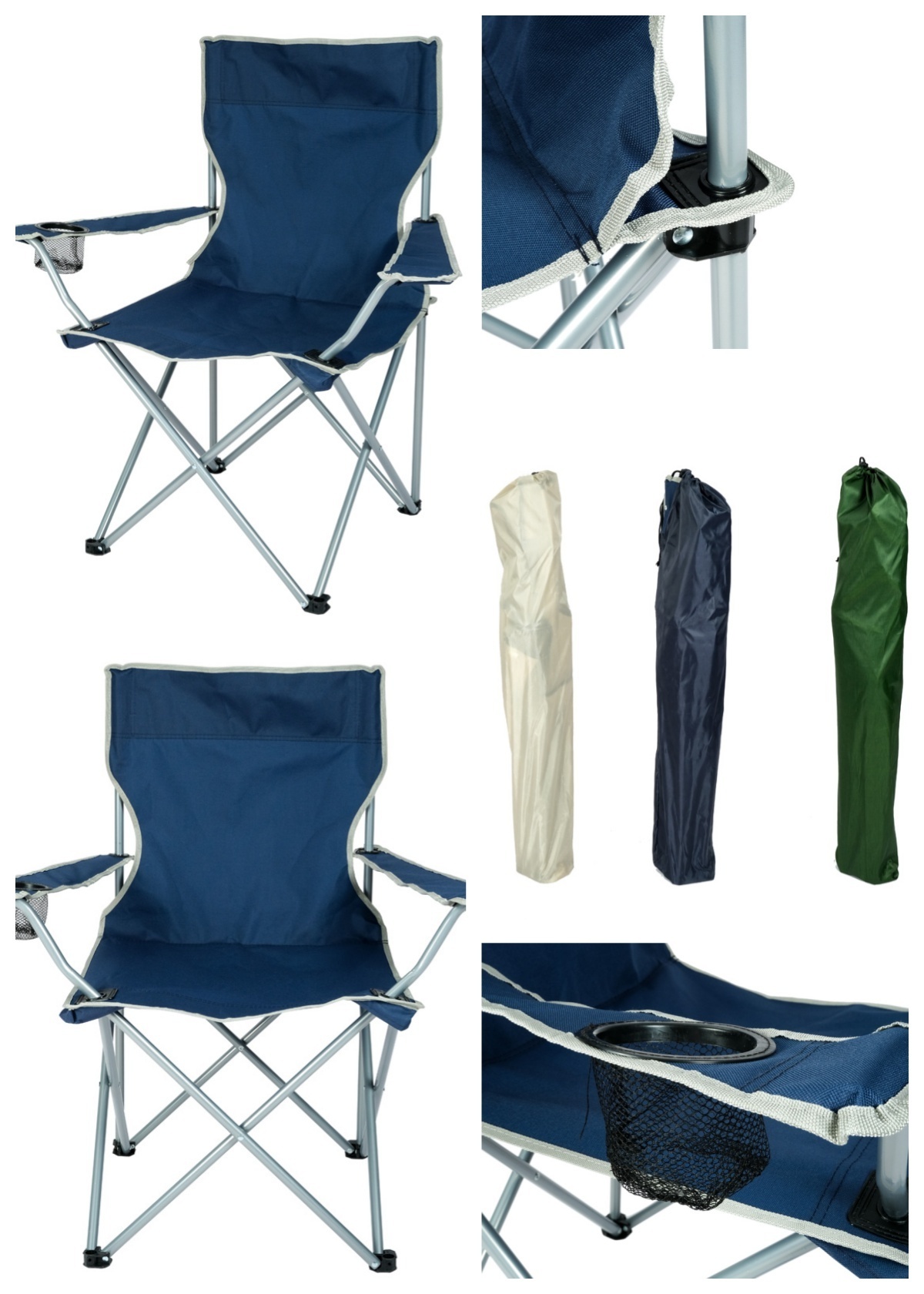 Wholesale 600x300D Polyester 0.7mm Iron Tube Clearance Camping And Steel Tube Frame Chair And Small Folding Camping Chair