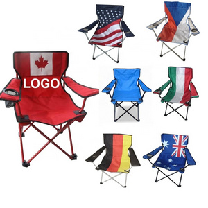 Custom logo fabric customization promotional camping chair fishing hiking foldable captain chair portable tailgate chair