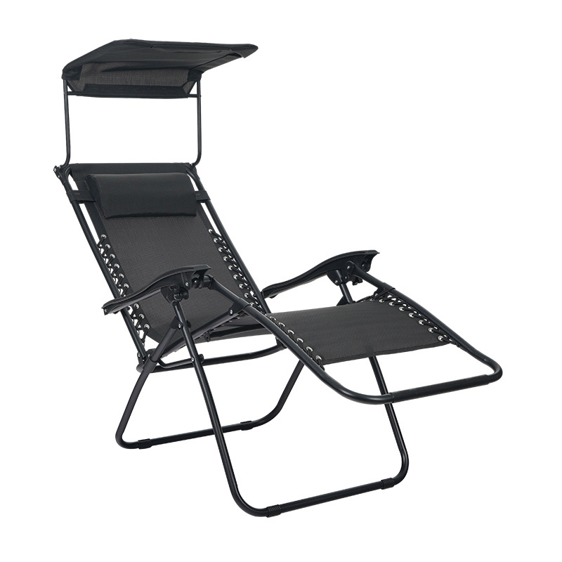 Customized Sun Shade Steel Tube 1.2mm Outdoor Sling Reclining Chair And bungee And  Zero Gravity Folding Chair