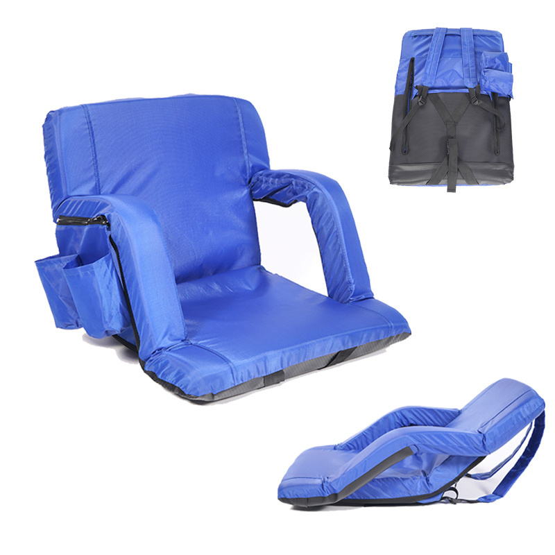 Custom Portable Foam Padded Folding Reclining Stadium Seats Stadium Chair With Straps Heat Function