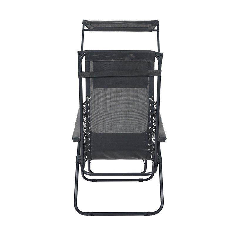 Customized Sun Shade Steel Tube 1.2mm Outdoor Sling Reclining Chair And bungee And  Zero Gravity Folding Chair