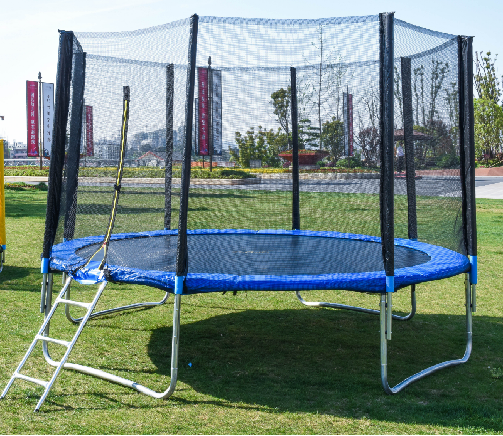 Wholesale 12FT happy kid jumping Trampoline bed full protection safe jump trampoline bed big kids activity gym fit trampoline