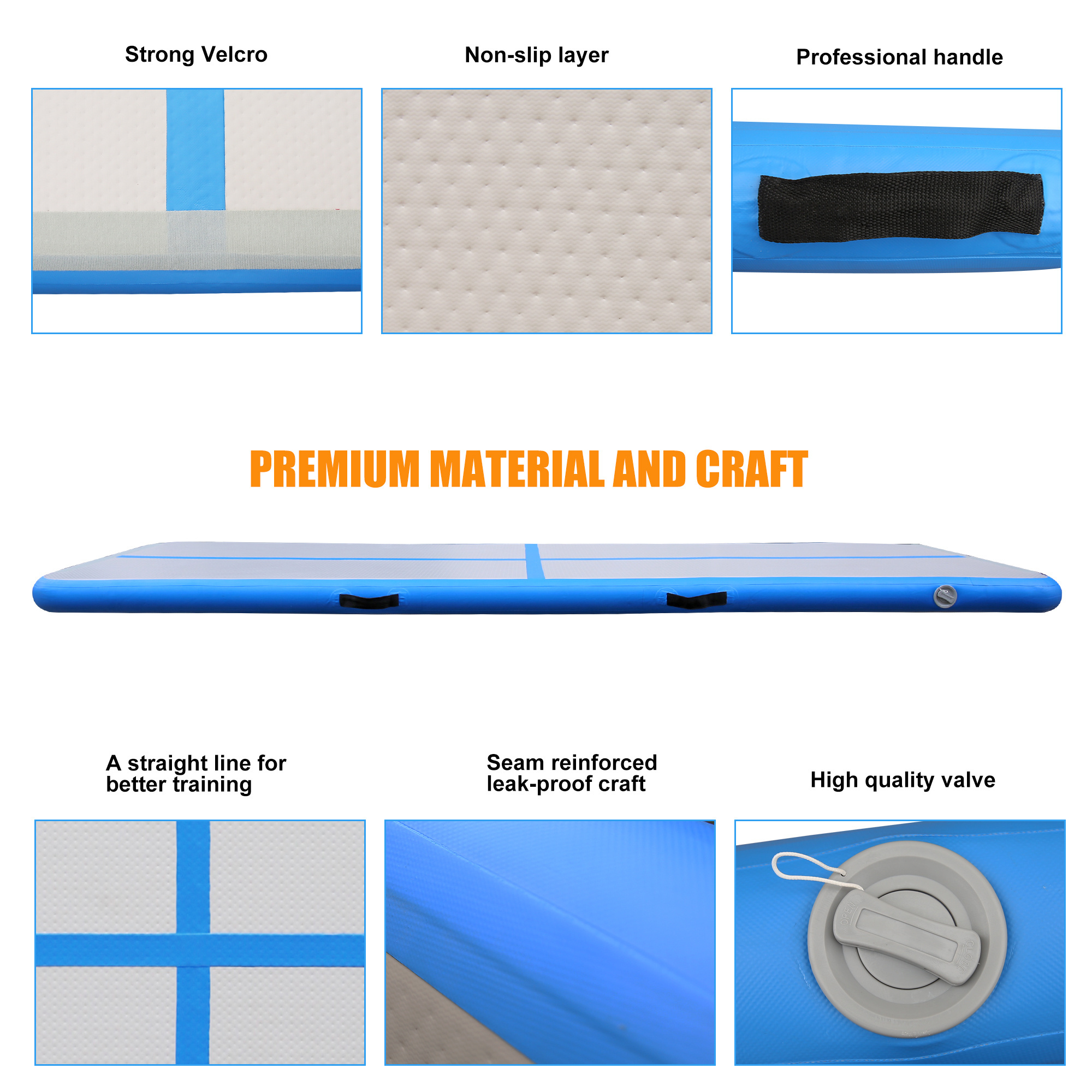 SP2601 3m 4m 5m 6m 8m 10m 12m 15m Cheap Inflatable Airtrack Tumbling Gym Mat Air Track For Gymnastics