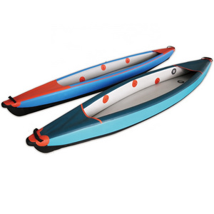 LLDPE cheap drop stitch inflatable fishing kayak 2 person with pedal Angler Kayak