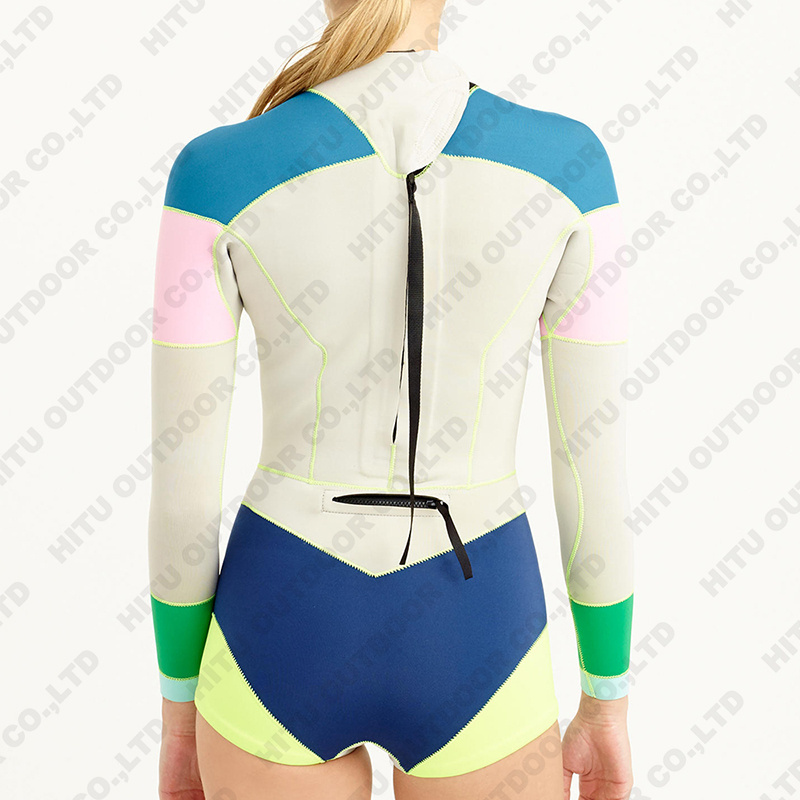 HITU New OEM White Adult Women Surf Wet Suit Swim Wear Bikini Wetsuit For Surfing Swimming Diving Water Sport