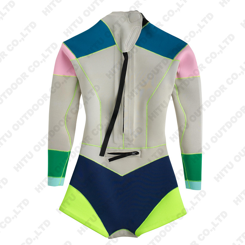 HITU New OEM White Adult Women Surf Wet Suit Swim Wear Bikini Wetsuit For Surfing Swimming Diving Water Sport