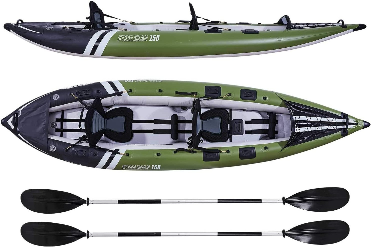 2024 Water Sports Trends KA3202 Motorized Kayak Pesca Con Pedal Kajak Fishing 2 Person Pedal Kayak 2 Seat