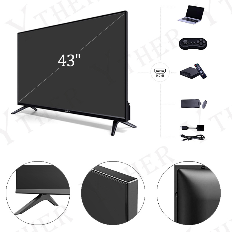 Hitv 43 Inch Televisor Android 11 12 13 Smart Tv 50 Inch LED Tv Television