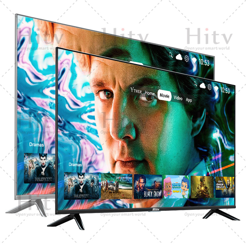 Hitv 4K UHD LED TV 50 Inch Android 14 Smart TV 55 65 Inch LCD LED TV Television