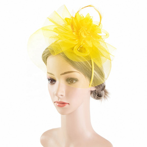 Hot sale Women Fascinator Tea Party  Wedding Derby hat Halloween hats  Women Church Hat with headband