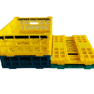 Folding Stackable PP Storage  Foldable Crates for Fruits and Vegetables Supermarket Usage