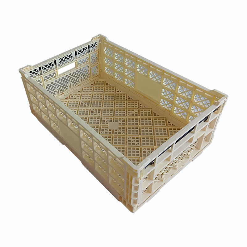 Folding Stackable PP Storage  Foldable Crates for Fruits and Vegetables Supermarket Usage