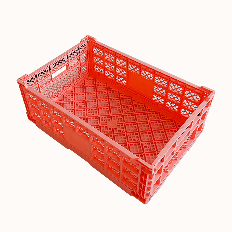 Food Grade Turnover Logistic Collapsible Foldable Plastic Fruits Vegetable Crates with Hole