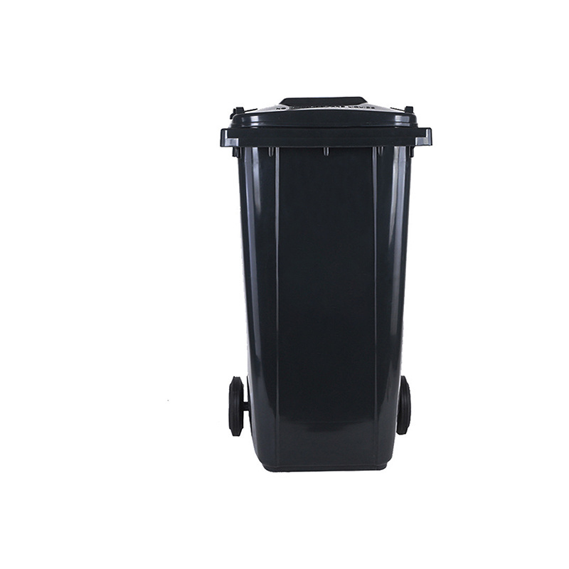 Factory wholesale black 240 L outdoor garbage  bin for sale large HDPE cabinet kitchen storage garbage bin