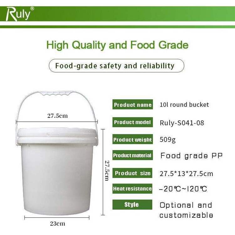 Factory Wholesale 10L Food Grade Plastic Bucket Snack Pack Ice Cream Pack Biscuit Bucket