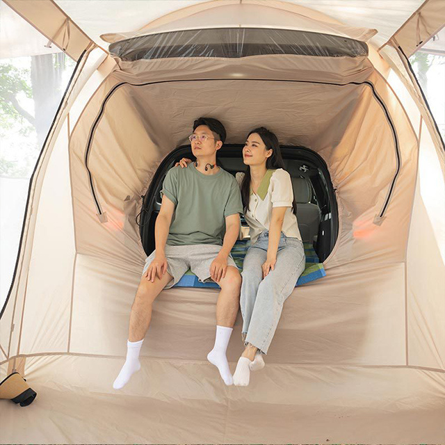 outdoor big camping tent sunshade sunscreen rainproof car awning canopy one bed room and one living room outdoor camp tent