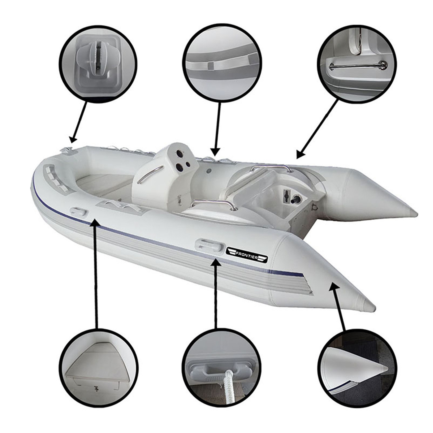 Small Rigid Hull Fiberglass Inflatable Boat