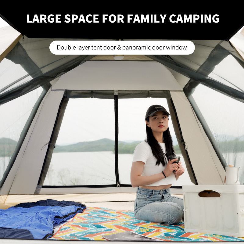 outdoor big camping house tent Hiking popup awning traveling tent 8 person waterproof beach dome automatic party canopy tents