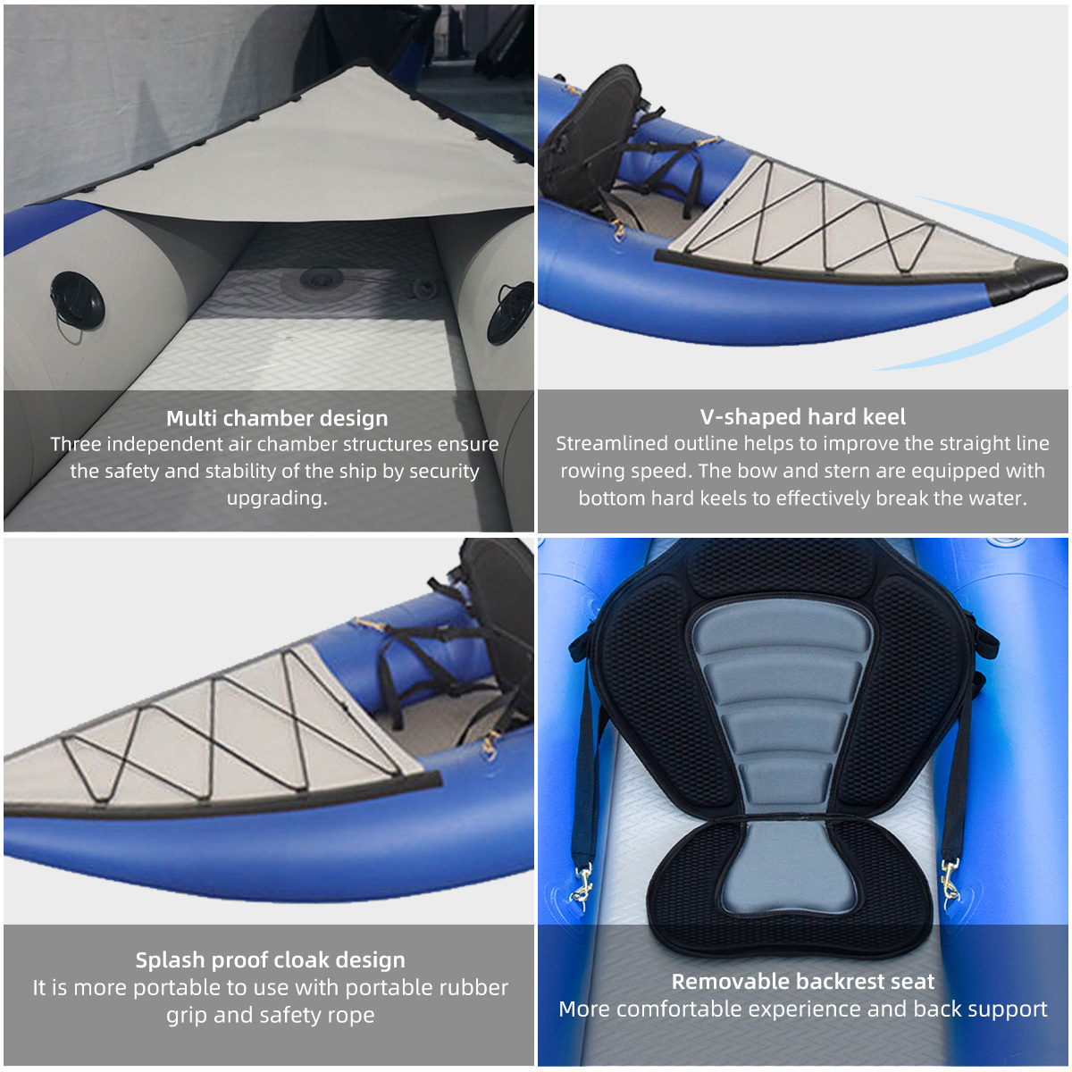 kayak PVC inflatable fishing kayak 2 Person Manufacturer of Inflated Rowing Boats  Canoe