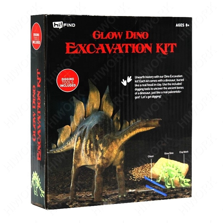 Factory Direct Sale Toys Discover Dig Dinosaur Fossil Glow Dino Excavation Kit