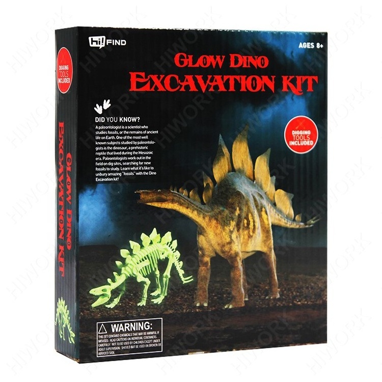 Factory Direct Sale Toys Discover Dig Dinosaur Fossil Glow Dino Excavation Kit