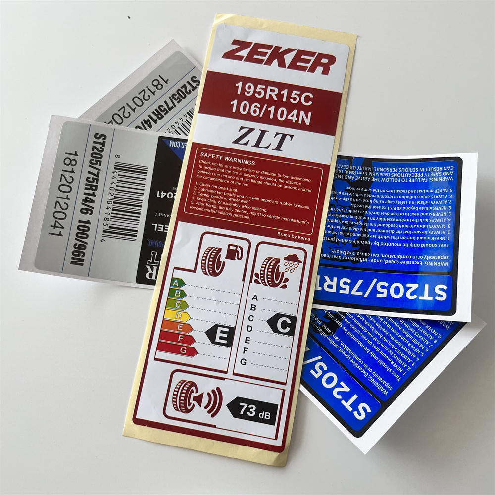 custom adhesive stickers rubber tyre sticker