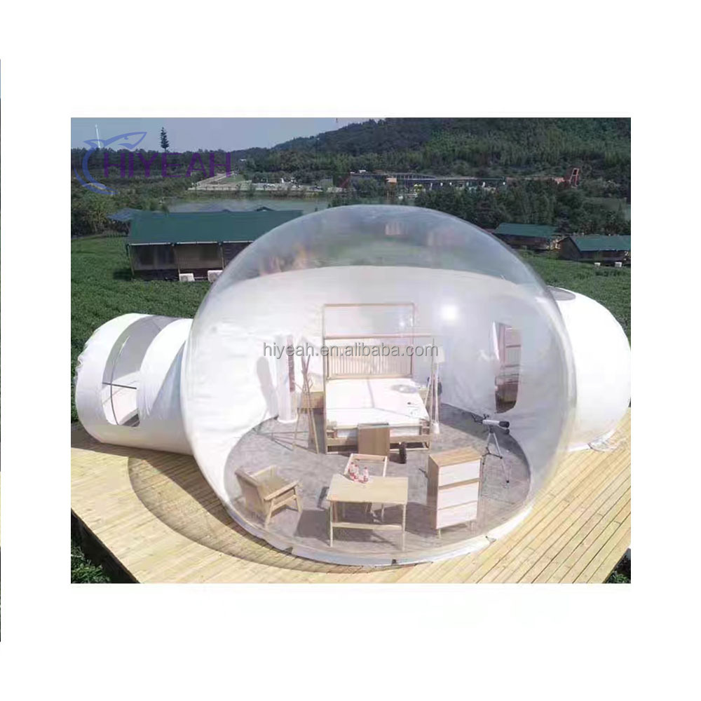 Outdoor Inflatable Bubble Hous inflatable Clear Igloo Dome inflatable bubble Camping Tent Air Bubble Tent with Two Tunnel