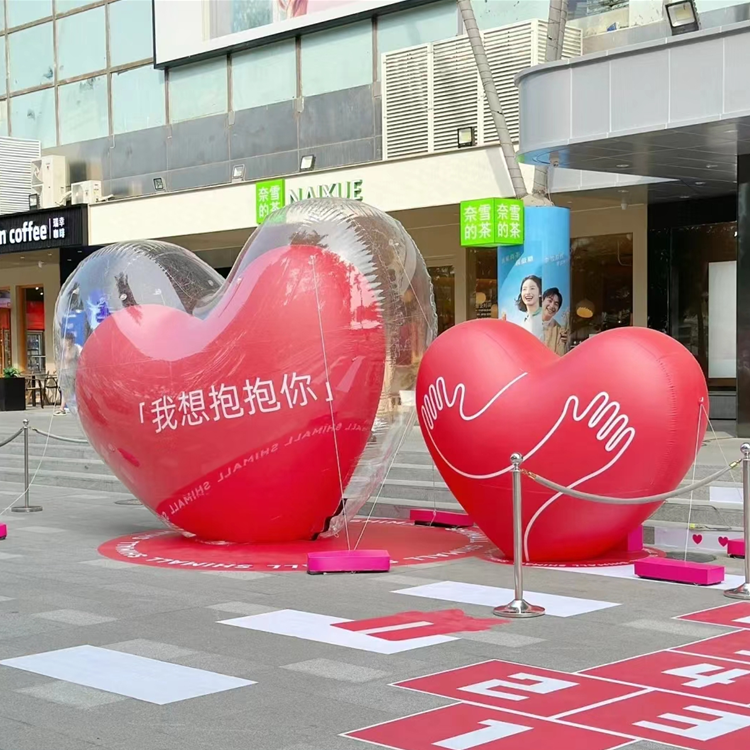 Hearts Giant Inflatable Heart Model With Led Light Inflatable Hanging Heart For Decoration Advertising