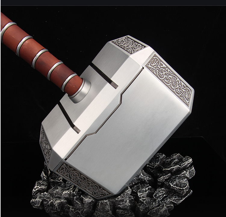 Hot Sale 1:1 Size High Quality Marvel Prop Metal  Thor Hammer Multi-Scene Utilities Hammer