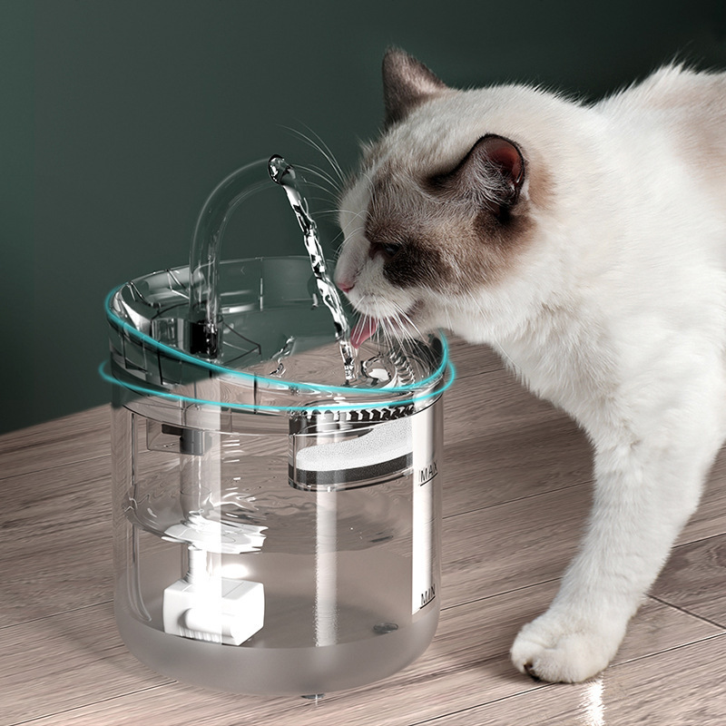 50oz/1.5L Super Quiet Automatic Pet Drinking Cat Water Fountain Dog Water Dispenser with Faucet Kits