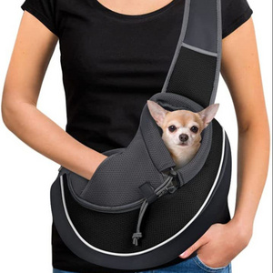 Pet Dog Sling Carrier Puppy Sling Bag Small Dogs Cats Carrier Adjustable Strap Mesh Hand Free Dog Satchel Carrier for Outdoor Tr