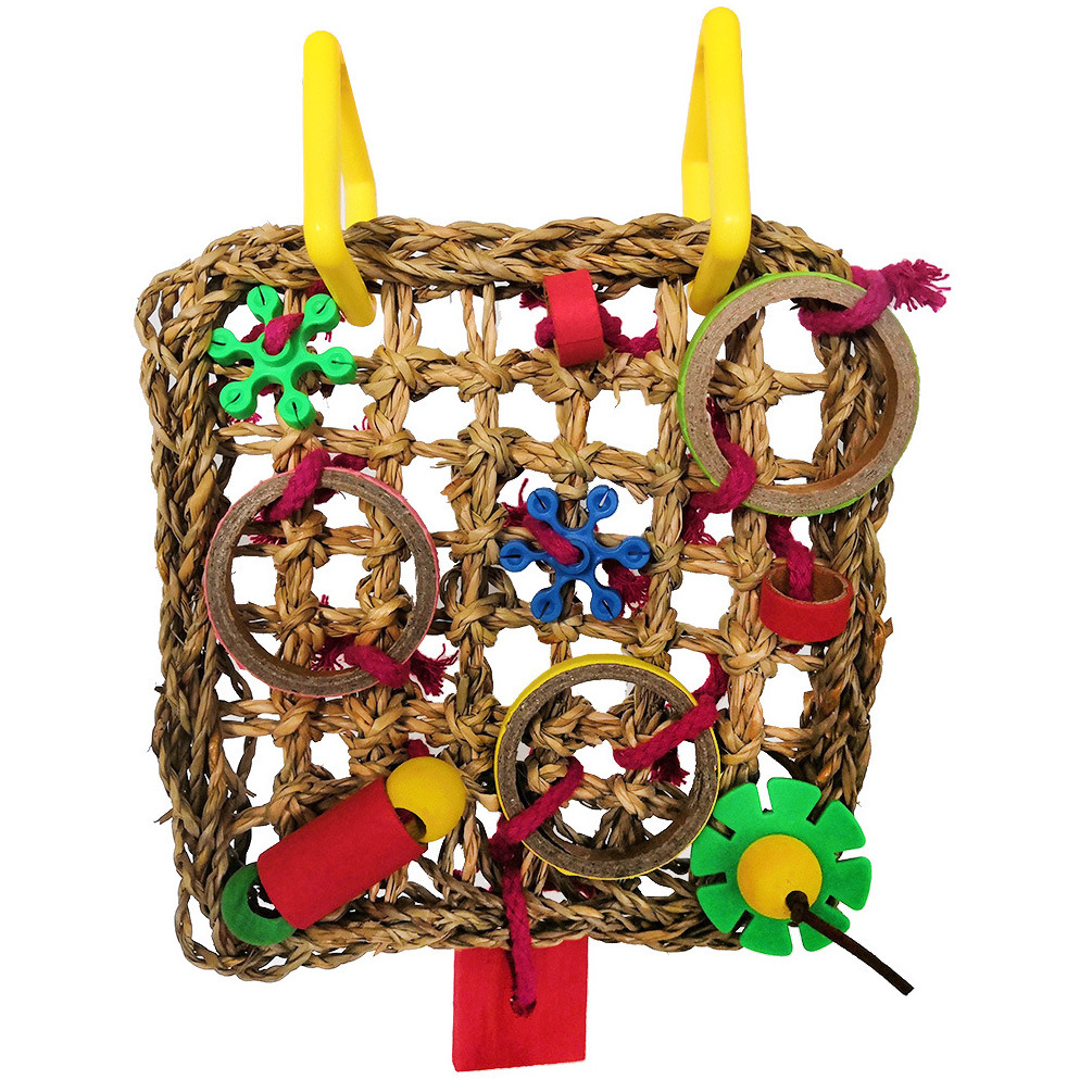 Bird Climbing Net Colorful Funny Parrot Chew Toy Bird Climbing Net Colorful Wood Swing