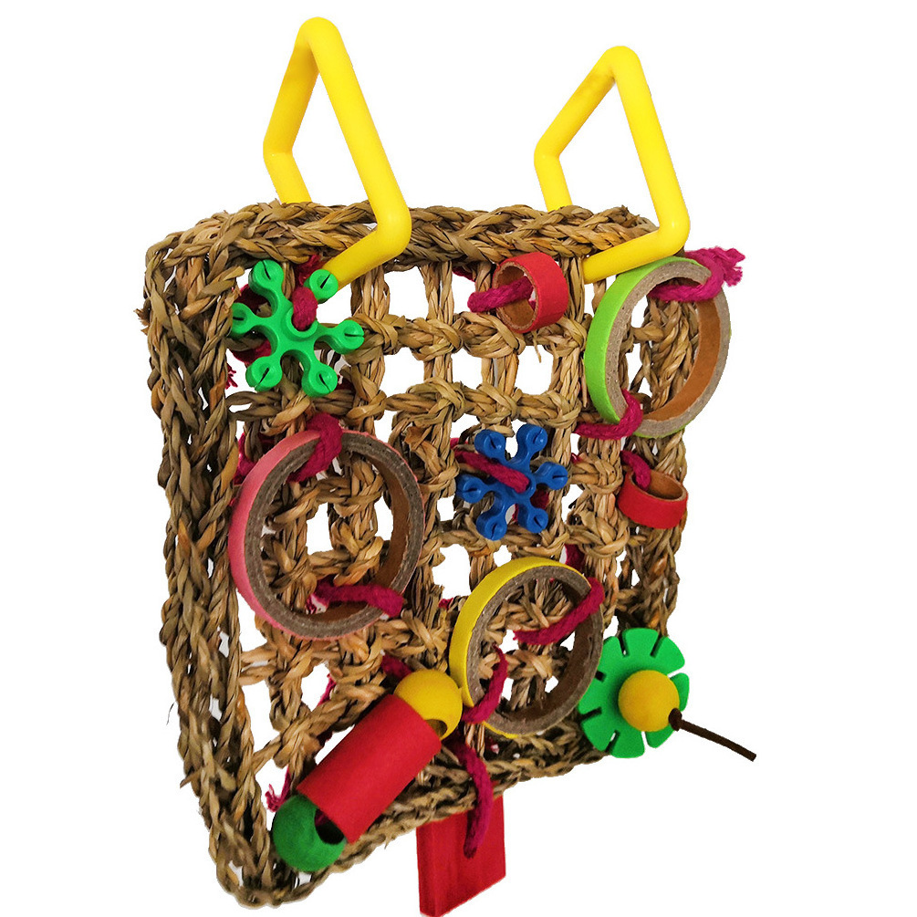 Bird Climbing Net Colorful Funny Parrot Chew Toy Bird Climbing Net Colorful Wood Swing