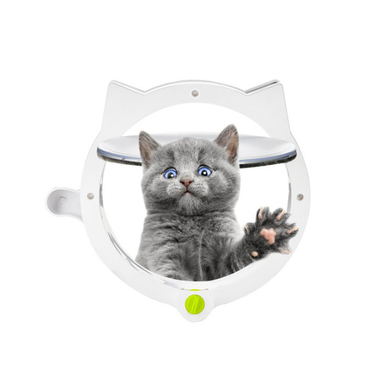 Lockable door for cats to enter and exit freely Adjustable and easy to install ABS pet cat door