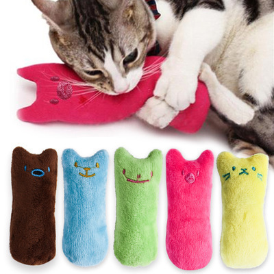 Funny Interactive Plush Cat Toy Pet Kitten Chewing Vocal Toy Claws Thumb Bite Cat mint Teeth Grinding Catnip Toys For Cats