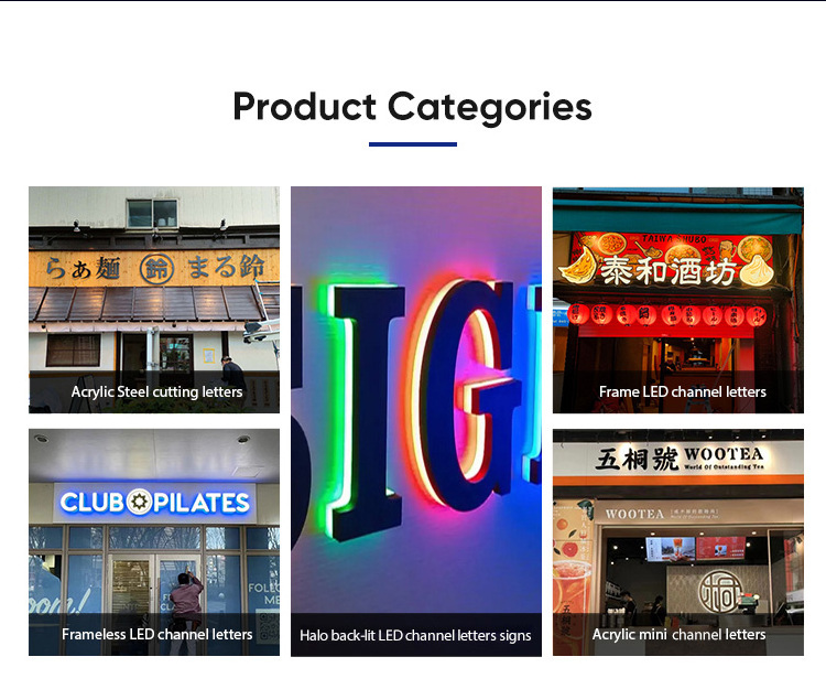 Custom Waterproof Led Illuminated Outdoor Light 3D Channel Letters Signs Store Back Lit Led Signs