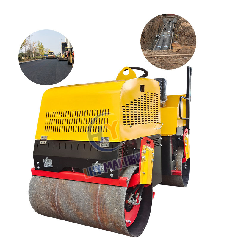 Small 2 Ton Gasoline Size Soil Asphalt Tandem The Little Trench Truck Vibrator Block Of Mini Vibro Road Roller