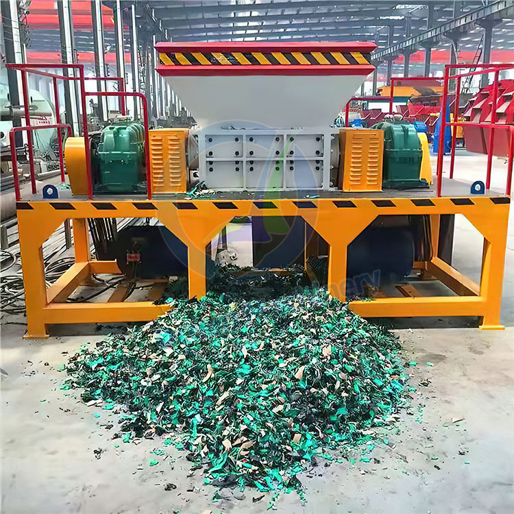 OCEAN Used Tire Recycle Plant Rent Machine Motorcycle Tire Plastic Lump Double Axis Shredder for Sale