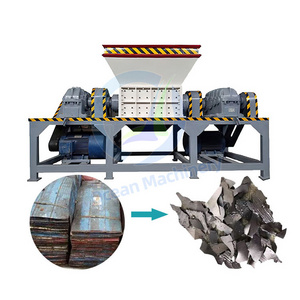 OCEAN Used Heavy Duty Double Shaft Metal Tooth Blade Shredder Waste Nylon Tyre Shredding Machine for Commercial