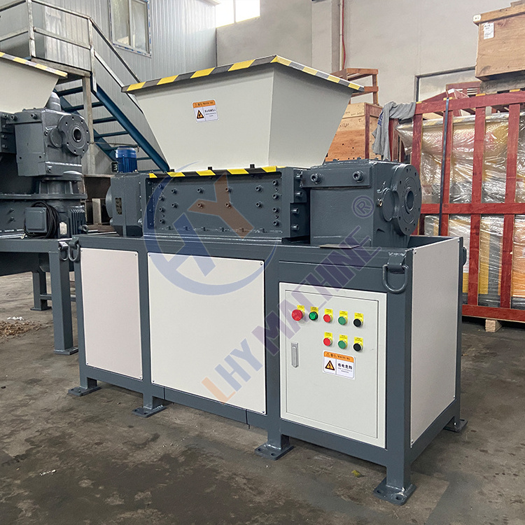 Organic Waste Shredding Paper Cardboard Machine Compost Pallets Carton Banker Box Double Shaft Shredder