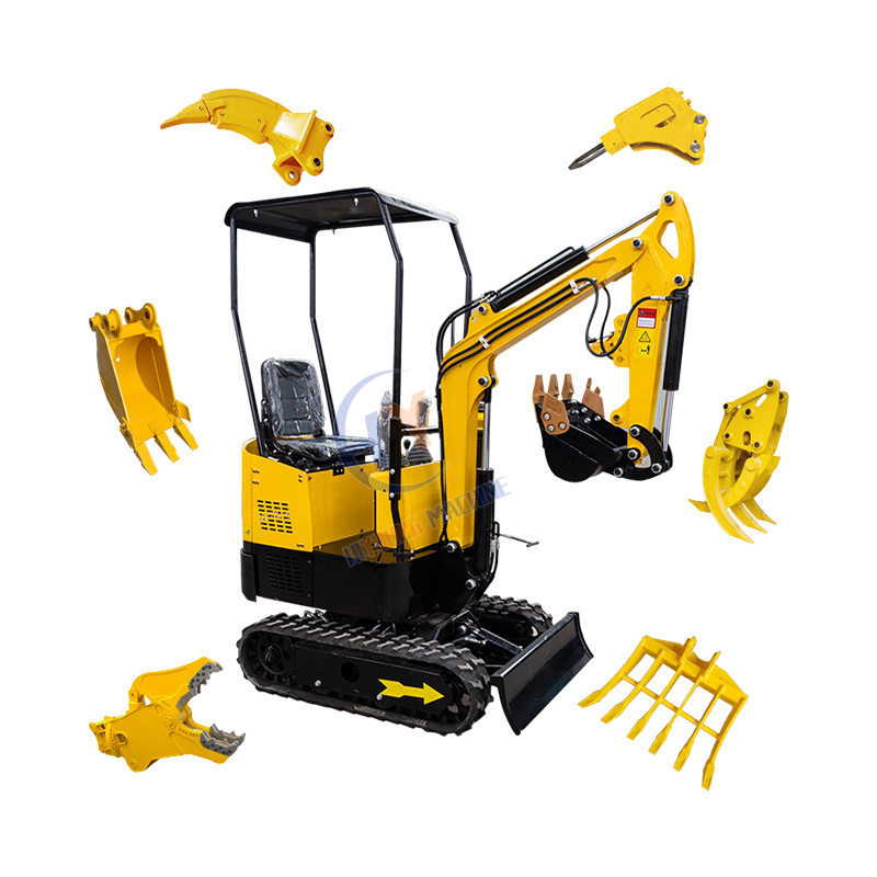 Mini 1.5ton Grave Dig Digger Machine Walk Behind 1t 800kg Mini Excavator with Joystick Control