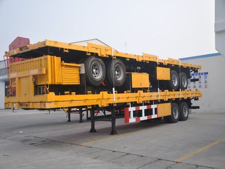 HYS 40 Feet Flatbed Truck Trailer Extendable Semi-Trailer OEM 20ft 45 ft Container Transport Trailer