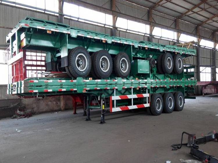 HYS 40 Feet Flatbed Truck Trailer Extendable Semi-Trailer OEM 20ft 45 ft Container Transport Trailer