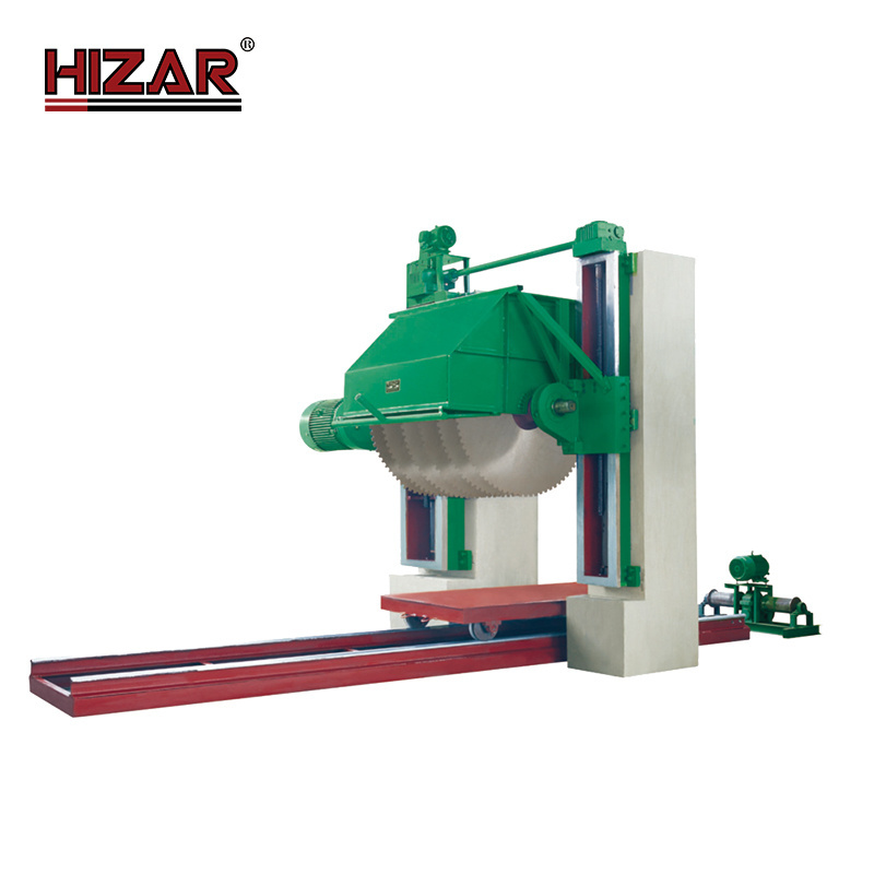 HIZAR HGQM1600 multi blade Hot stone cutting machine Rock cutting saws for stone block marble granite stone cutting machine